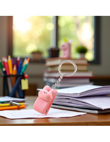Mini Grapadora Portátil Rosa Essivox con Llavero 2.5cm