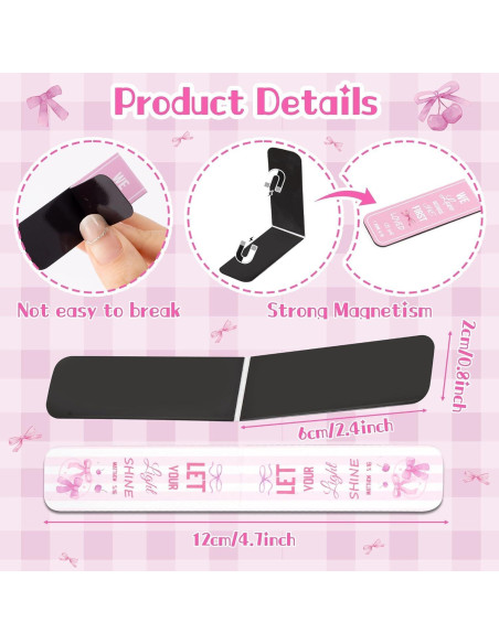 Marcadores Magnéticos Haooryx - 48 Pcs Rosa Inspiracionales