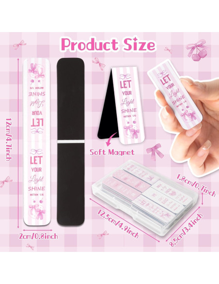 Marcadores Magnéticos Haooryx - 48 Pcs Rosa Inspiracionales