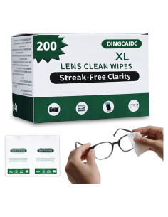 Toallitas para Lentes DINGCAIDC 200 Unidades Blancas Portátiles