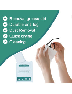 Toallitas para Lentes DINGCAIDC 200 Unidades Blancas Portátiles 2
