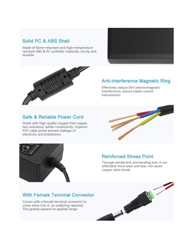 Fuente de Poder 24V 2A ALITOVE Adaptador CA/CC 48W