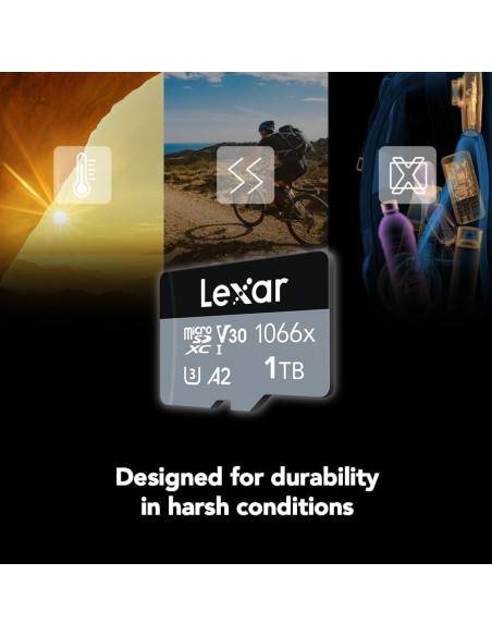 Tarjeta Micro SD Lexar 1TB UHS-I 1066x A2 V30 para Cámaras