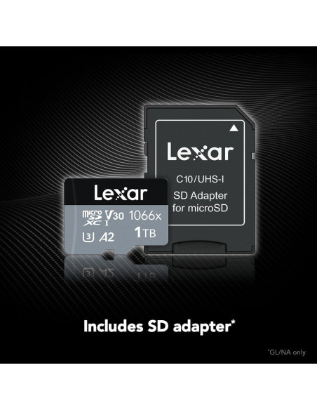 Tarjeta Micro SD Lexar 1TB UHS-I 1066x A2 V30 para Cámaras