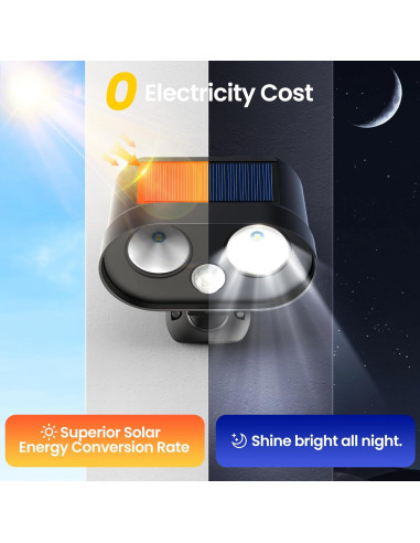 Luces Solares Noctila LT00301 IP65 1200mAh Sensor Movimiento