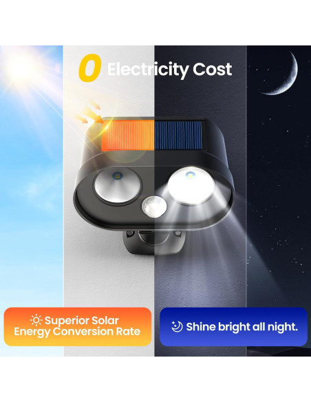 Luces Solares Noctila LT00301 IP65 1200mAh Sensor Movimiento