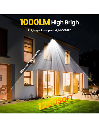 Luces Solares Noctila LT00301 IP65 1200mAh Sensor Movimiento