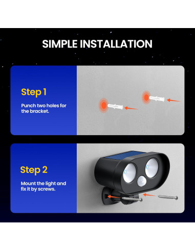 Luces Solares Noctila LT00301 IP65 1200mAh Sensor Movimiento