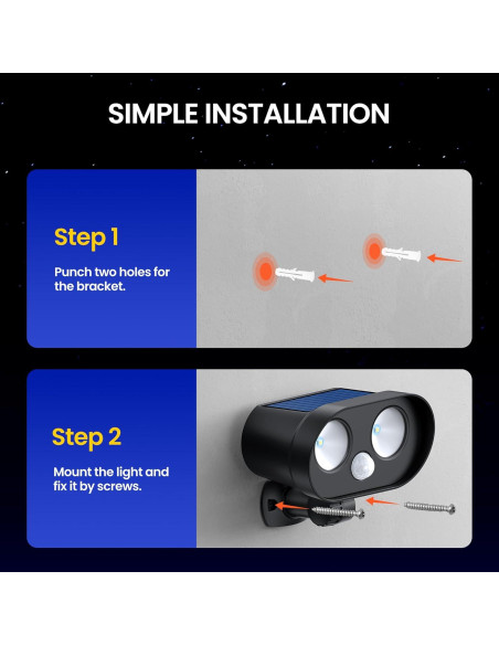 Luces Solares Noctila LT00301 IP65 1200mAh Sensor Movimiento