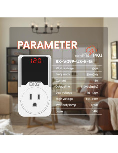 Protector de Sobretensión BXST 140J 120V 15A para Electrodomésticos 2