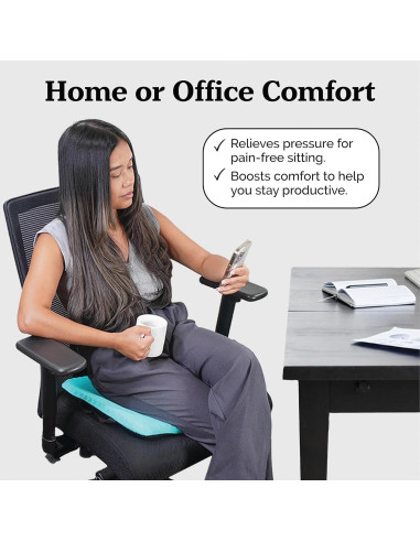 Cojín de Gel Zen Virtuoso Teal para Alivio Coccix y Espalda