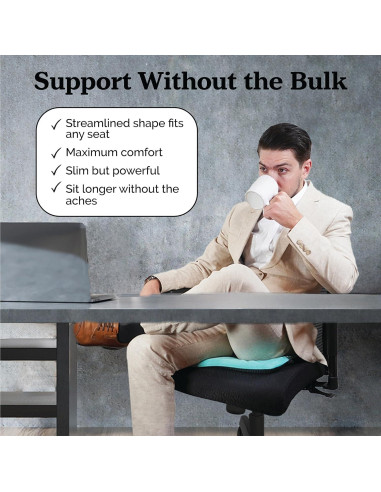 Cojín de Gel Zen Virtuoso Teal para Alivio Coccix y Espalda