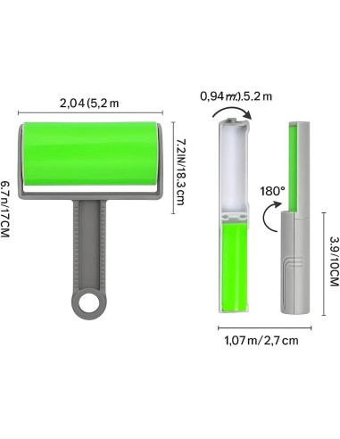Rodillo Limpiador de Pelusa GARDWEN Reutilizable Set de 2