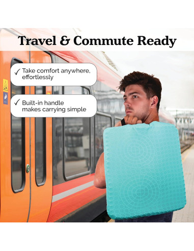 Cojín de Gel Zen Virtuoso Teal para Alivio Coccix y Espalda