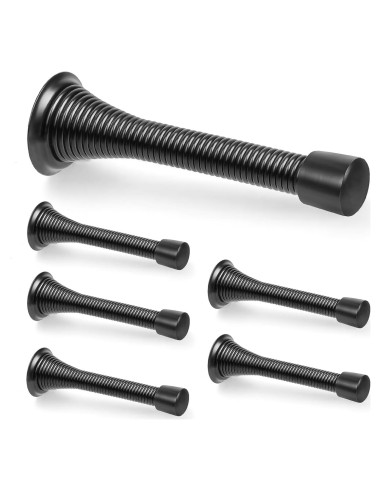 Paquete de 6 Paradas de Puerta ZUOYIGD Negras 8.3cm Alta Resistencia