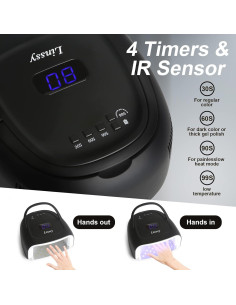 Lámpara de Uñas LED UV 60W Inalámbrica Portátil con 42 Perlas 2