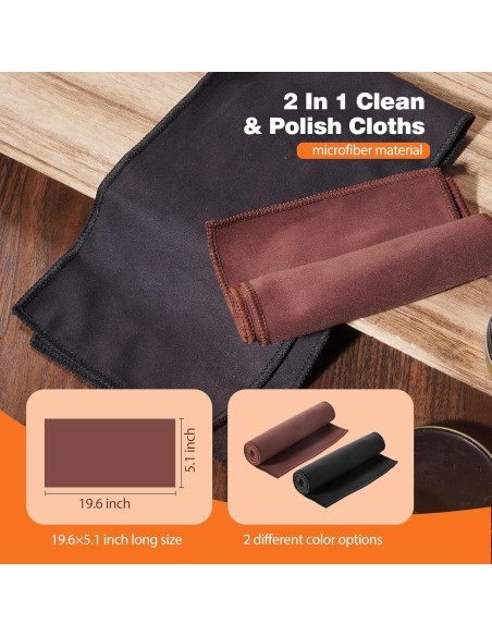 Kit de Cuidado de Zapatos Topus - 3 Piezas, Cera Negra y Marrón