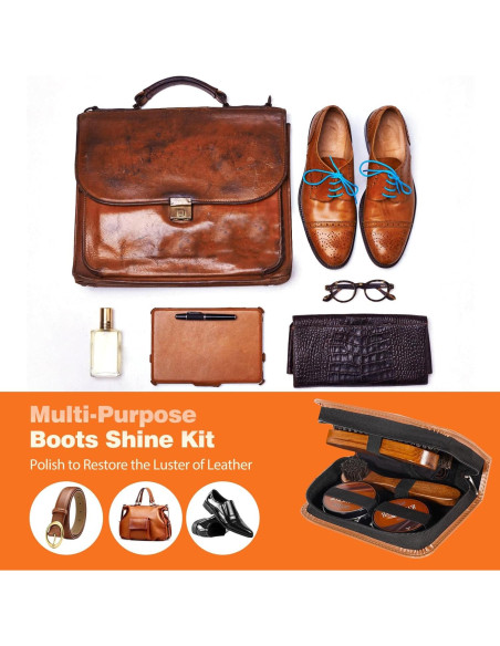 Kit de Cuidado de Zapatos Topus - 3 Piezas, Cera Negra y Marrón