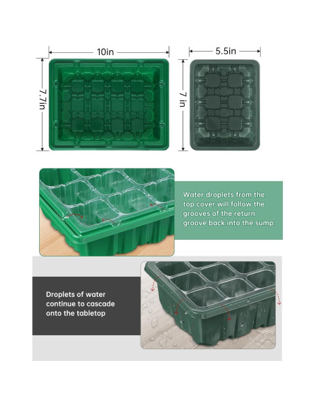 Kit de Inicio de Semillas RODINTO 4 Bandejas LED Espectro Completo