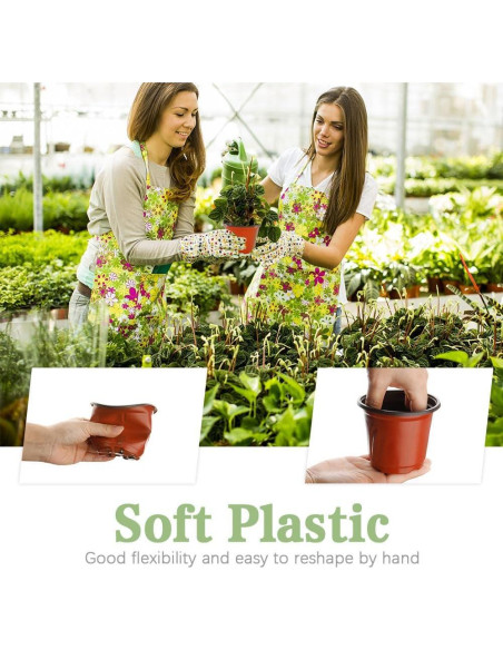 100 Macetas de Vivero 4" Bluckincle con Etiquetas y Drenaje