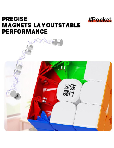 Cubo Pocket 3x3 Magnético YJ Yong Jun 50x50x50mm 57g