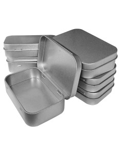 30 Contenedores de Metal Hulless con Bisagra 9.4x5.8 cm