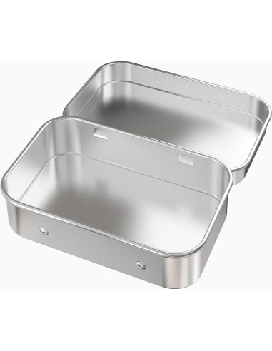 30 Contenedores de Metal Hulless con Bisagra 9.4x5.8 cm