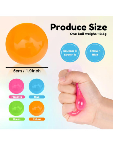 4 Pelotas Antiestrés Brillantes Chgfs - Juguetes Sensitivos