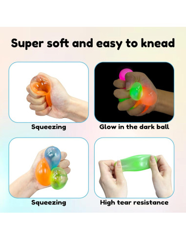 4 Pelotas Antiestrés Brillantes Chgfs - Juguetes Sensitivos