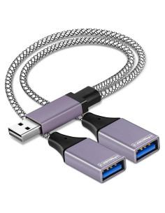 Cable Divisor USB 1 a 2 Salidas ROÉKO 25 cm - Carga y Datos