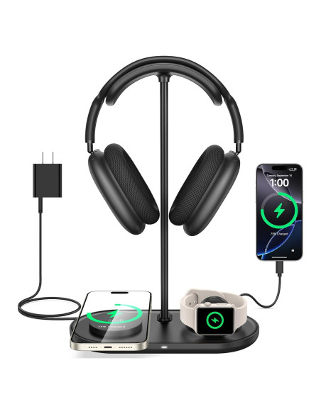 Soporte para Auriculares 5 en 1 TopMade con Carga Inalámbrica