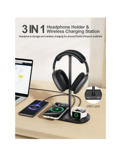 Soporte para Auriculares 5 en 1 TopMade con Carga Inalámbrica 2