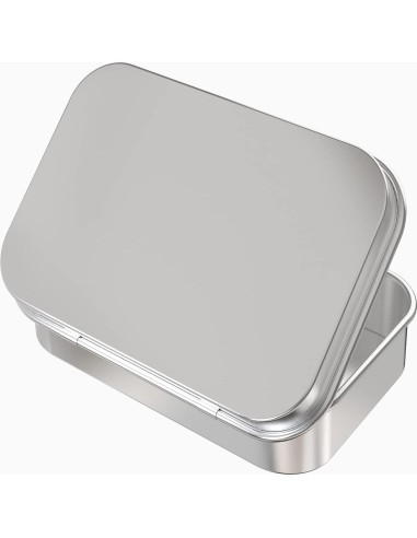 30 Contenedores de Metal Hulless con Bisagra 9.4x5.8 cm