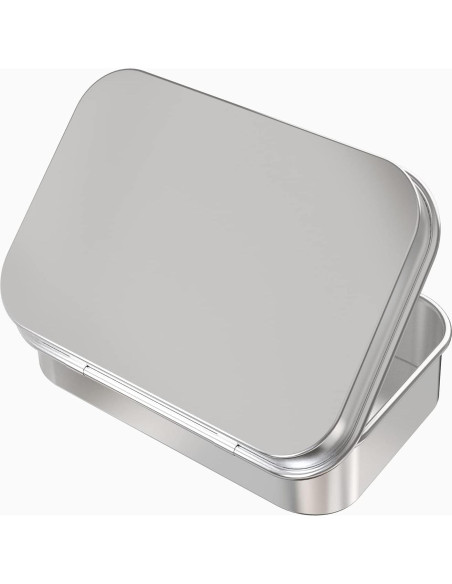 30 Contenedores de Metal Hulless con Bisagra 9.4x5.8 cm