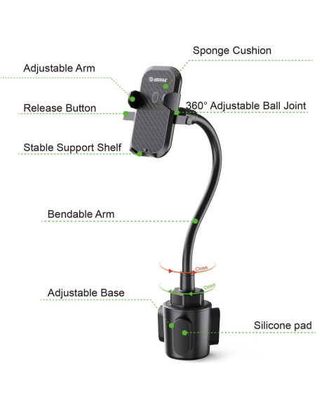 Soporte para Teléfono en Taza Esoulk Ajustable 4-7"