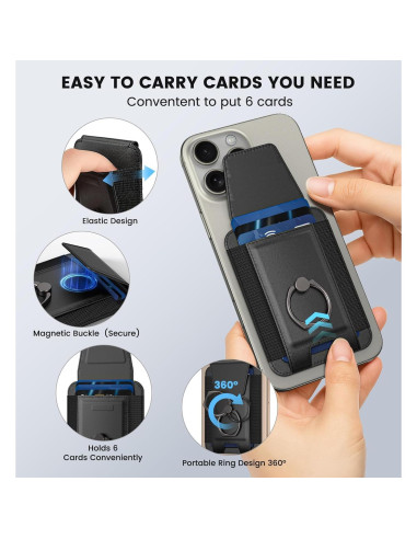 Cartera Mag-Safe Wofan para iPhone 12-17, 6 Tarjetas, RFID