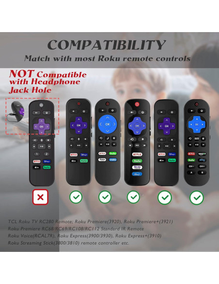 Paquete de 3 fundas de silicona para control remoto Roku TV