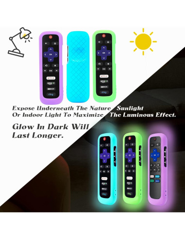 Paquete de 3 fundas de silicona para control remoto Roku TV