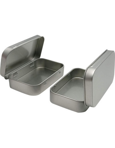 30 Contenedores de Metal Hulless con Bisagra 9.4x5.8 cm