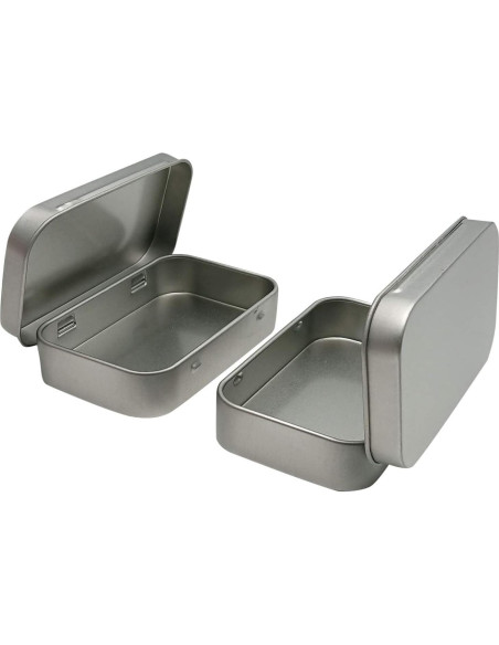 30 Contenedores de Metal Hulless con Bisagra 9.4x5.8 cm
