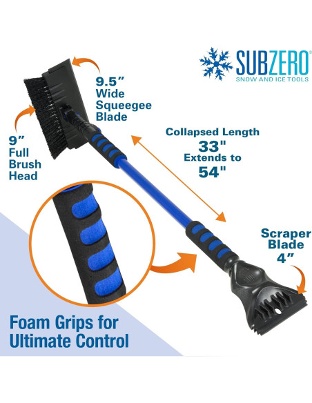SubZero Avalanche Snowbroom 137 cm con Cabezal Pivotante