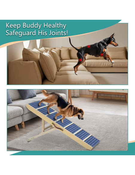Rampa Plegable para Perros AKACIJA 118.9 cm Madera Antideslizante