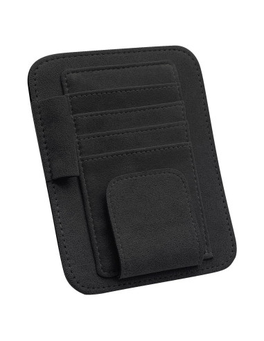 Organizador de Visera Solar Pauuooa Negro - Almacenamiento para Tarjetas y Gafas