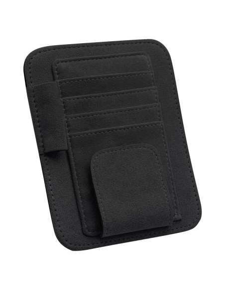 Organizador de Visera Solar Pauuooa Negro - Almacenamiento para Tarjetas y Gafas