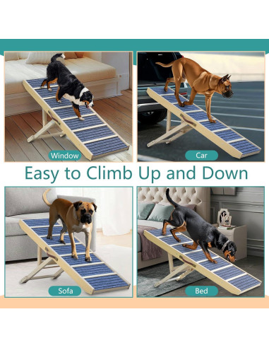 Rampa Plegable para Perros AKACIJA 118.9 cm Madera Antideslizante