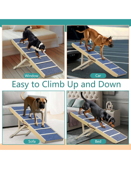 Rampa Plegable para Perros AKACIJA 118.9 cm Madera Antideslizante
