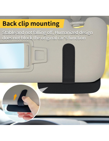 Organizador de Visera Solar Pauuooa Negro - Almacenamiento para Tarjetas y Gafas