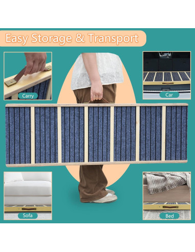 Rampa Plegable para Perros AKACIJA 118.9 cm Madera Antideslizante