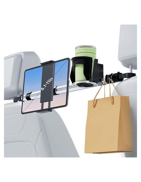 Soporte de Tableta para Asiento Trasero VEEFINE con Soporte para Vaso