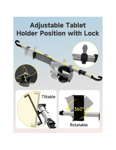 Soporte de Tableta para Asiento Trasero VEEFINE con Soporte para Vaso
